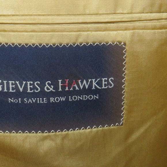 Gieves & Hawkes Claridge Silk Blend Barley Herringbone Two Button Sport Coat 42R - Picture 11 of 11